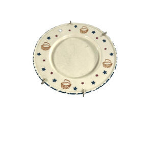Buckeye Stoneware 7” Pillar Plate Stars & Basket USA Plate w/Hanger